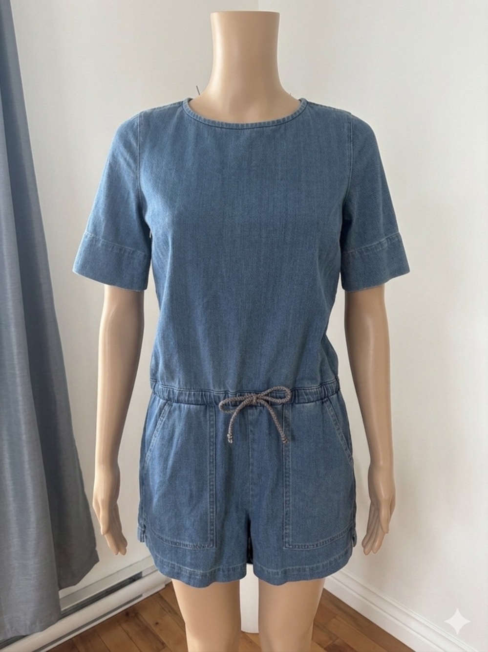 Ag Adriano Goldschmied Blue Denim Short Jumpsuit